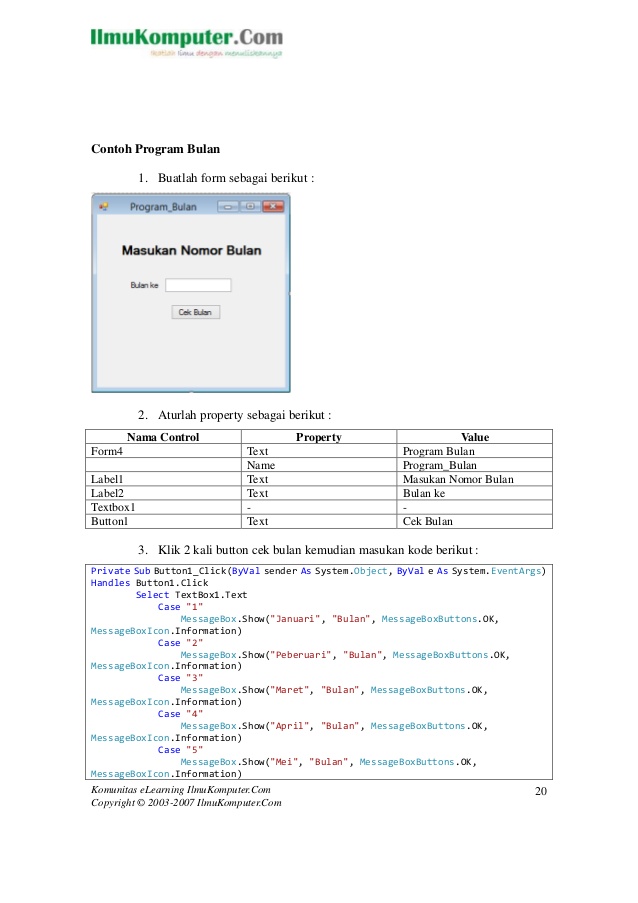 contoh program select case pada visual basic